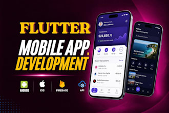 develop a flutter app for android ios with firebase and API