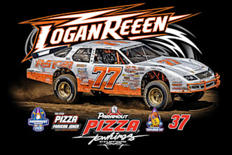 design unique car racing logo for apparel and merchandise