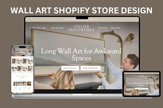 design aesthetic wall art shopify store print on demand website wall art store