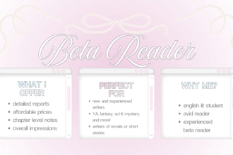 beta read your novel or short story
