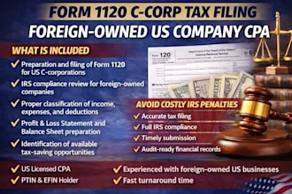 file form 1120 c corp tax return for foreign owned US company cpa