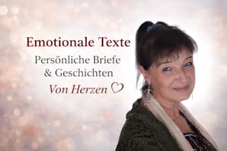 write emotional german texts from the heart