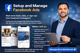 create and manage facebook ads, instagram ads and lead generation