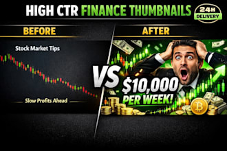 design high CTR finance and money youtube thumbnails