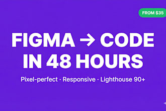 convert your figma design to responsive html tailwind or react landing page