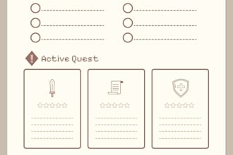 create printable planner, habit tracker, journal and calendar