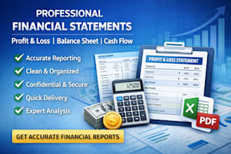 prepare profit and loss, balance sheet, income statement and cash flow statement