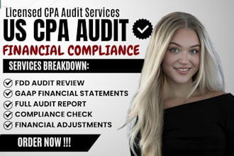 licensed CPA audit for fdd compliance and financial statements gaad ready report