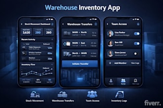 create a warehouse inventory app with full control features