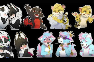draw cute fury stickers for telegram furry nsfw sticker animated discord sticker