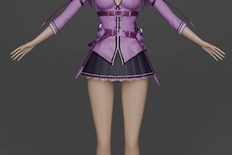 design simple anime style 3d characters for games