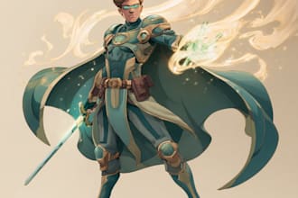 draw a custom superhero, villain, or comic character