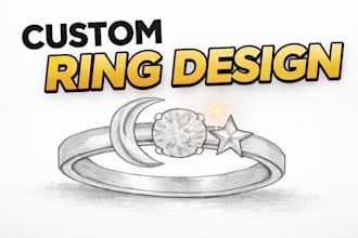 create custom ring design sketch with unique creative concept