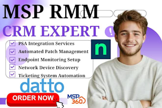 setup datto rmm ninjaone msp360 connectwise atera kaseya domotz halopsa superops