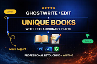 ghostwrite or edit unique books with extraordinary plots