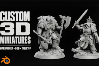 sculpt 3d warhammer 40k miniatures, space marines dnd stl models for 3d printing
