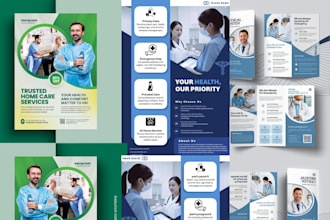 design medical, home care, health care, clinic and physician brochure or flyer