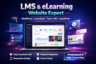 design and develop lms elearning website with learndash, tutor lms pro