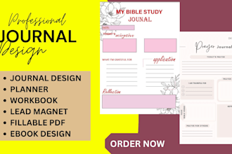 design luxury custom journal, professional planner, or workbook, lead magnet