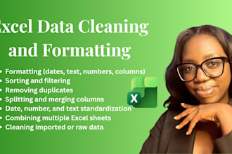 do excel data cleaning, formatting, deduplication and sorting