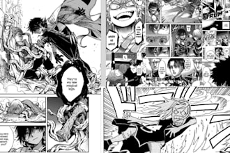 anime manga, manga page,, anime manga comic book, manga illustration