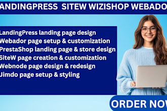 landingpress webador prestashop teieporthq wizishop jimdo framer sitew webnode
