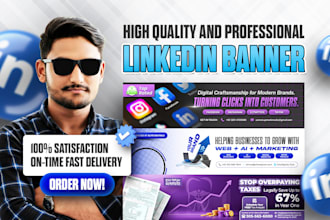 design high quality linkedin banner, cover, header