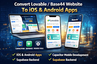 convert lovable base44 website to ios and android app with capacitor, supabase