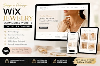 design or redesign wix jewerly store that show cases and sells beautifully