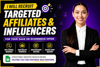 recruit targeted affiliates and influencers for your saas or ecommerce