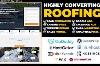 design roofing landing page roofing leads funnel roofing SEO roofing website
