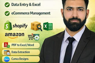 be your shopify amazon VA for product listing data entry and ecommerce ma