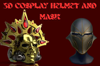 create custom 3d model stl file for 3d printing cosplay mask helmet