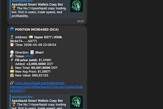 build a telegram bot with automation API integration and backend