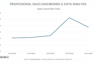 create a professional sales dashboard and data analysis for your business