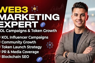 do web3 marketing kol campaigns community growth token launch, PR blockchain SEO