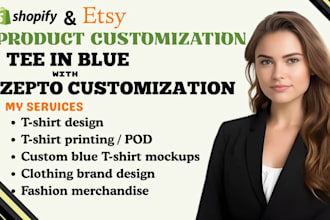 create premium clipart for customily teeinblue and zepto stores design