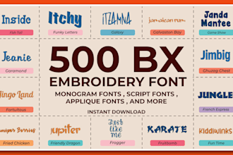 create embroidery font logo in bx dst pes
