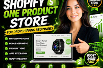 design a shopify one product store for dropshipping beginners