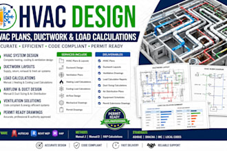 provide hvac design manual j manual d and hvac calculations ready drawings