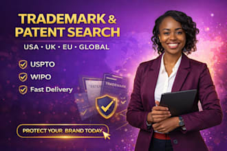 do patent search, trademark registration and amazon brand protection