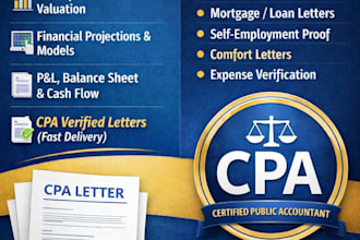 write verified CPA letter, income letter, expense ratio letter, mortgage letter