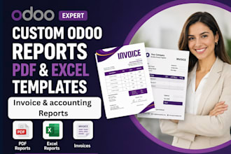 design and customize odoo reports pdf excel invoices and accounting template
