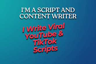 write engaging youtube, tiktok and short form video scripts