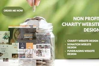 build a nonprofit charity donation website on wordpress or wix