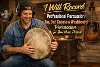 record best tar, daf, cabasa  washboard percussion for your music project