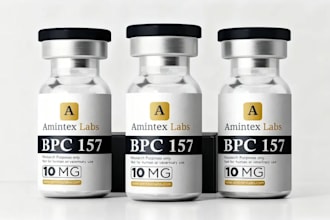 design peptide vial label, sarms supplement, cbd, cosmetic label design mockup