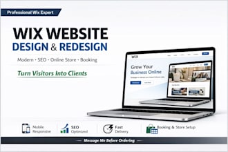 wix website redesign wix website design wix online store, SEO, booking website