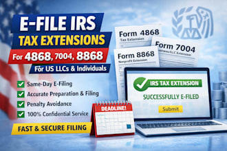 efile irs tax extensions 4868, 7004, 8868 for US llcs individuals