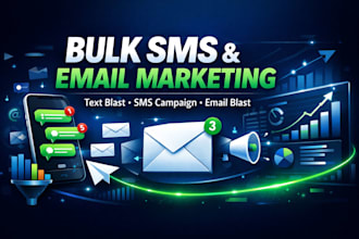 send bulk SMS marketing campaign, text blast, and email blast